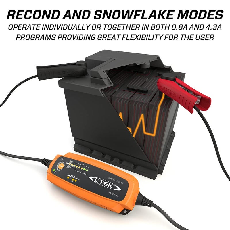 CTEK 56-958 MUS 4.3 Polar 12 Volt | Fully Automatic Extreme Climate 8 Step Battery Charger - Image 4